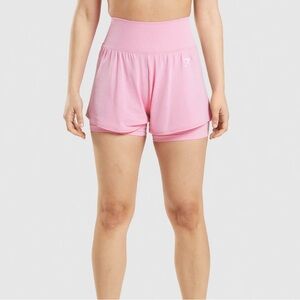 Gymshark VITAL 2-IN-1 SHORTS Sorbet Pink Marl. Size Large. Worn once.